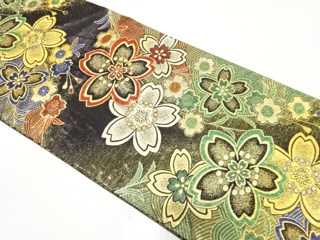 JAPANESE FUKURO OBI FOR FURISODE / WOVEN SAKURA